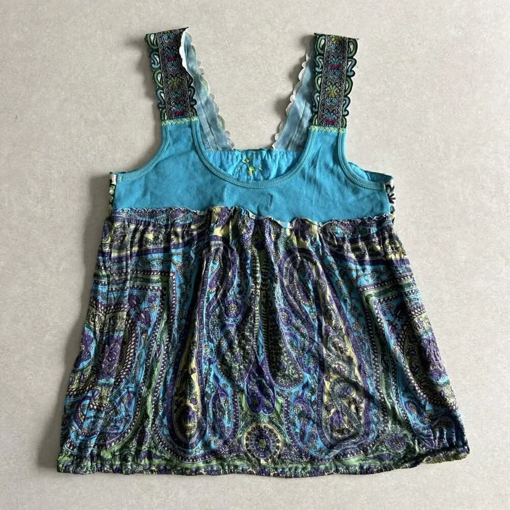Free People Banded Border Tank ASO Alex Russo